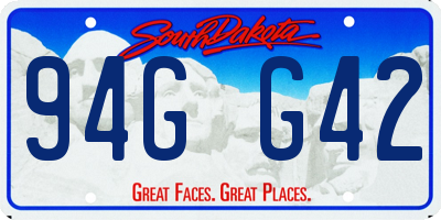 SD license plate 94GG42