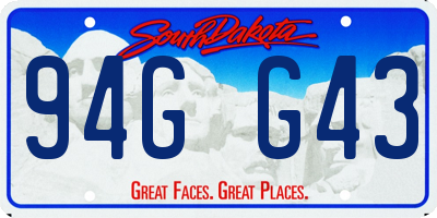 SD license plate 94GG43
