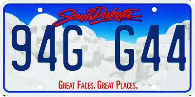 SD license plate 94GG44