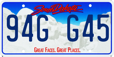 SD license plate 94GG45