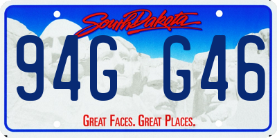 SD license plate 94GG46