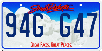 SD license plate 94GG47