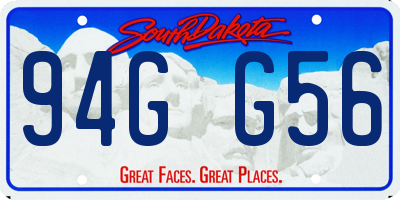 SD license plate 94GG56
