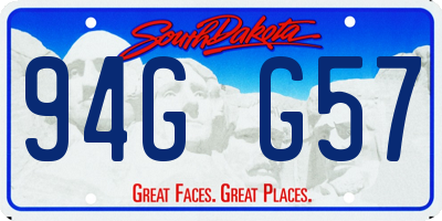 SD license plate 94GG57