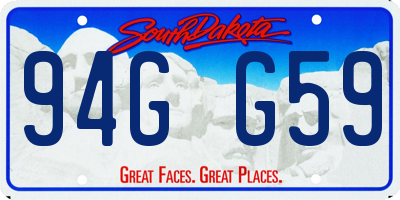 SD license plate 94GG59