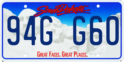 SD license plate 94GG60