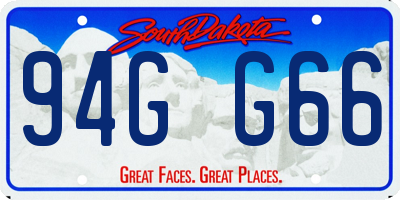 SD license plate 94GG66