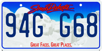 SD license plate 94GG68
