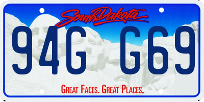 SD license plate 94GG69