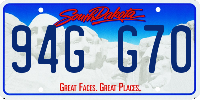 SD license plate 94GG70