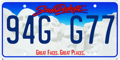 SD license plate 94GG77