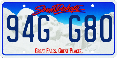 SD license plate 94GG80