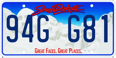 SD license plate 94GG81