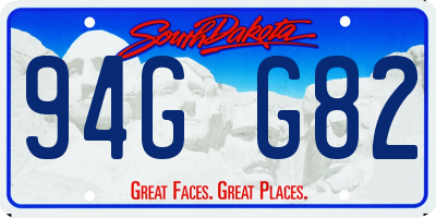 SD license plate 94GG82
