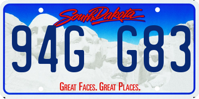 SD license plate 94GG83