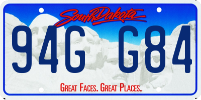 SD license plate 94GG84