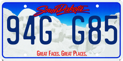 SD license plate 94GG85