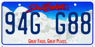 SD license plate 94GG88