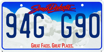 SD license plate 94GG90