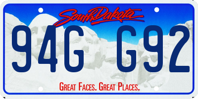SD license plate 94GG92