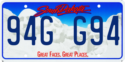 SD license plate 94GG94