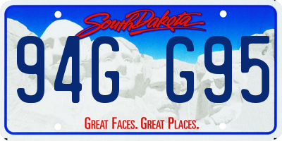 SD license plate 94GG95