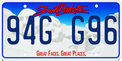 SD license plate 94GG96