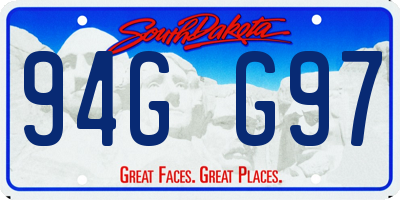 SD license plate 94GG97