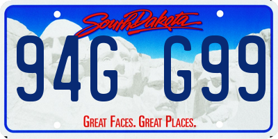SD license plate 94GG99