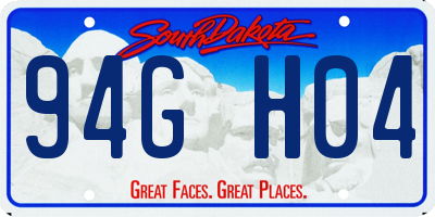 SD license plate 94GH04