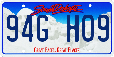 SD license plate 94GH09
