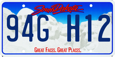 SD license plate 94GH12