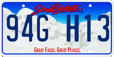 SD license plate 94GH13