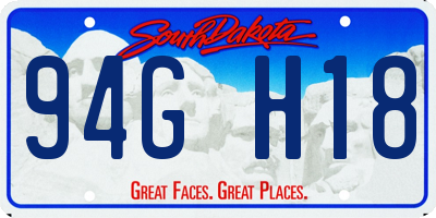 SD license plate 94GH18