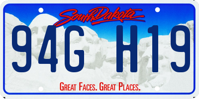 SD license plate 94GH19