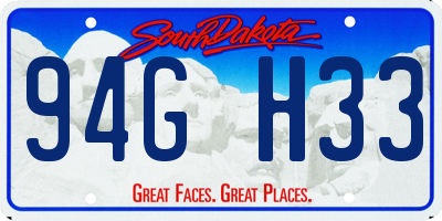 SD license plate 94GH33