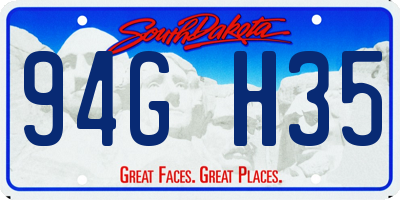 SD license plate 94GH35