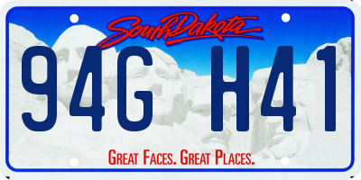 SD license plate 94GH41