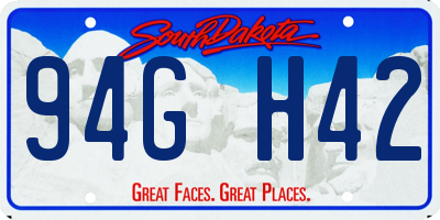 SD license plate 94GH42