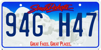 SD license plate 94GH47