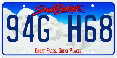 SD license plate 94GH68