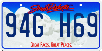 SD license plate 94GH69