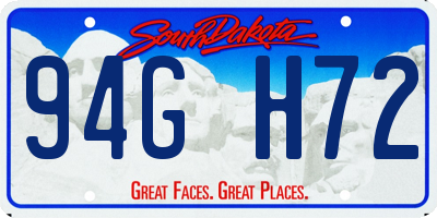 SD license plate 94GH72
