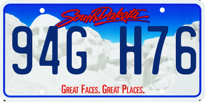 SD license plate 94GH76