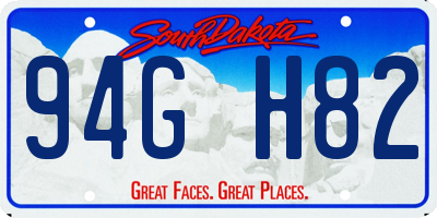SD license plate 94GH82