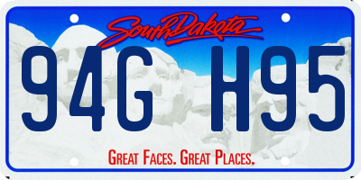 SD license plate 94GH95