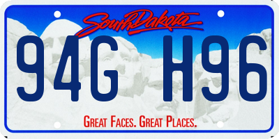 SD license plate 94GH96