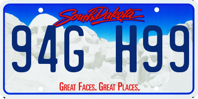 SD license plate 94GH99