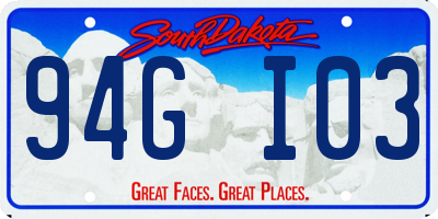 SD license plate 94GI03