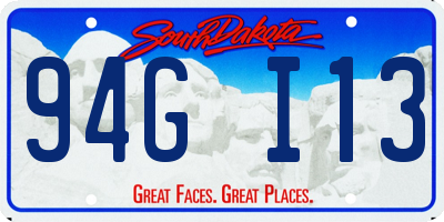SD license plate 94GI13